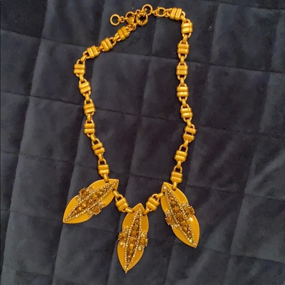 JCrew Statement Necklace Bronze colored Gemstones